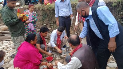 नारायणदेवी मा.वि को १३ कोठे भवनको शिलन्यास